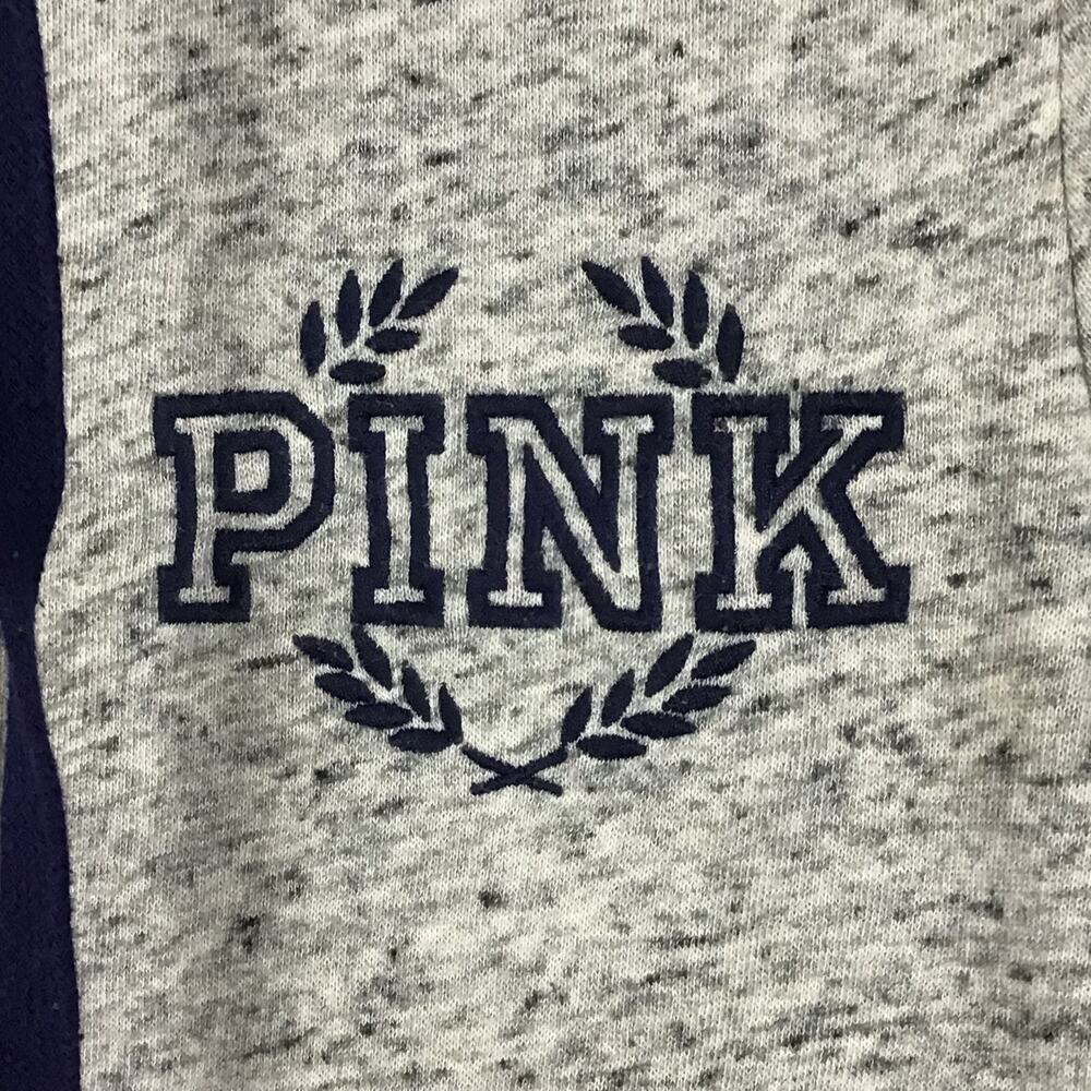 Y2K VS Victoria's Secret PINK Hoodie Gray Black Marled Sweater Sweatshirt sz XS - Picture 4 of 9